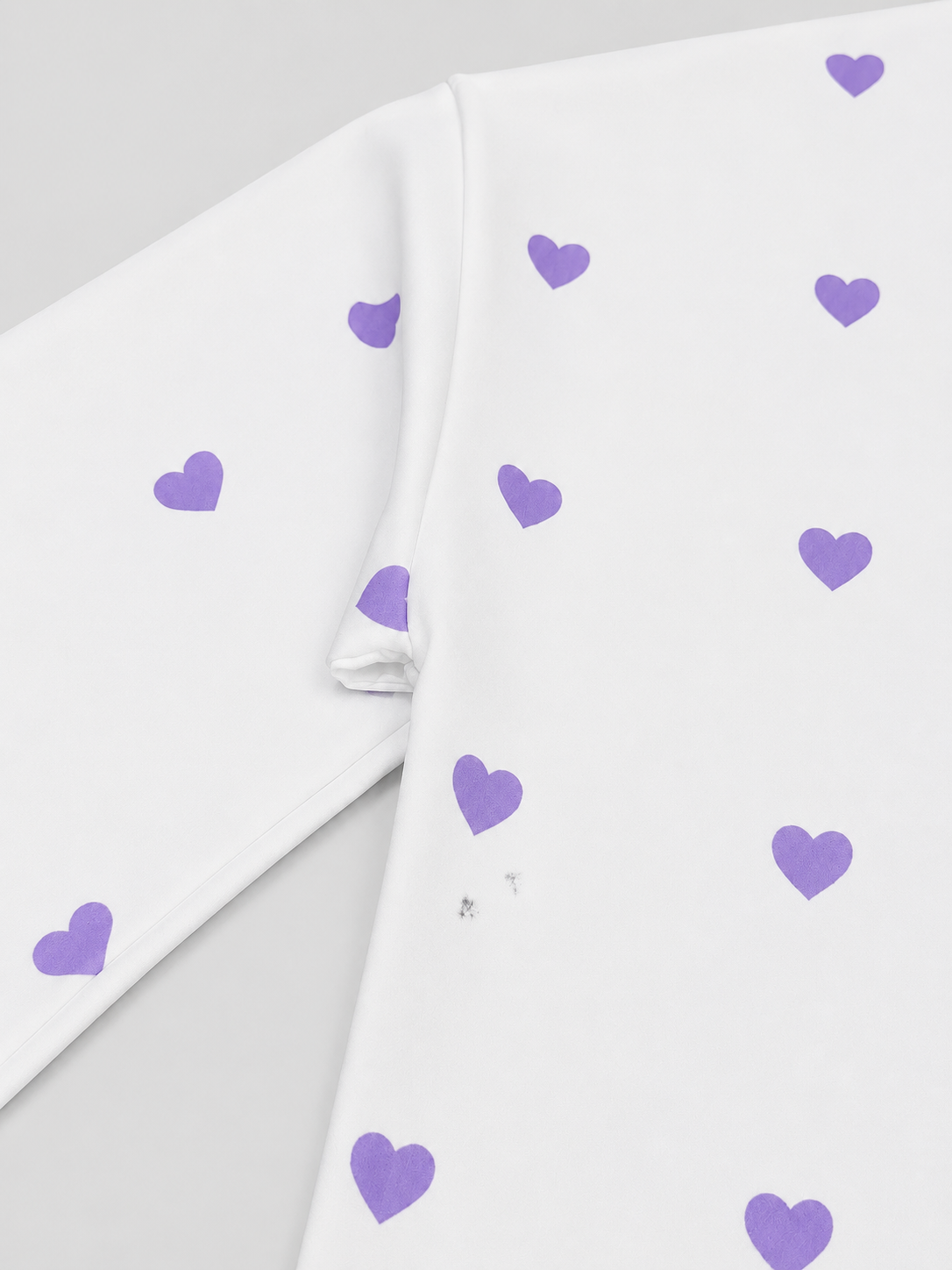 Lavender Heart Print Button-Up Blouse