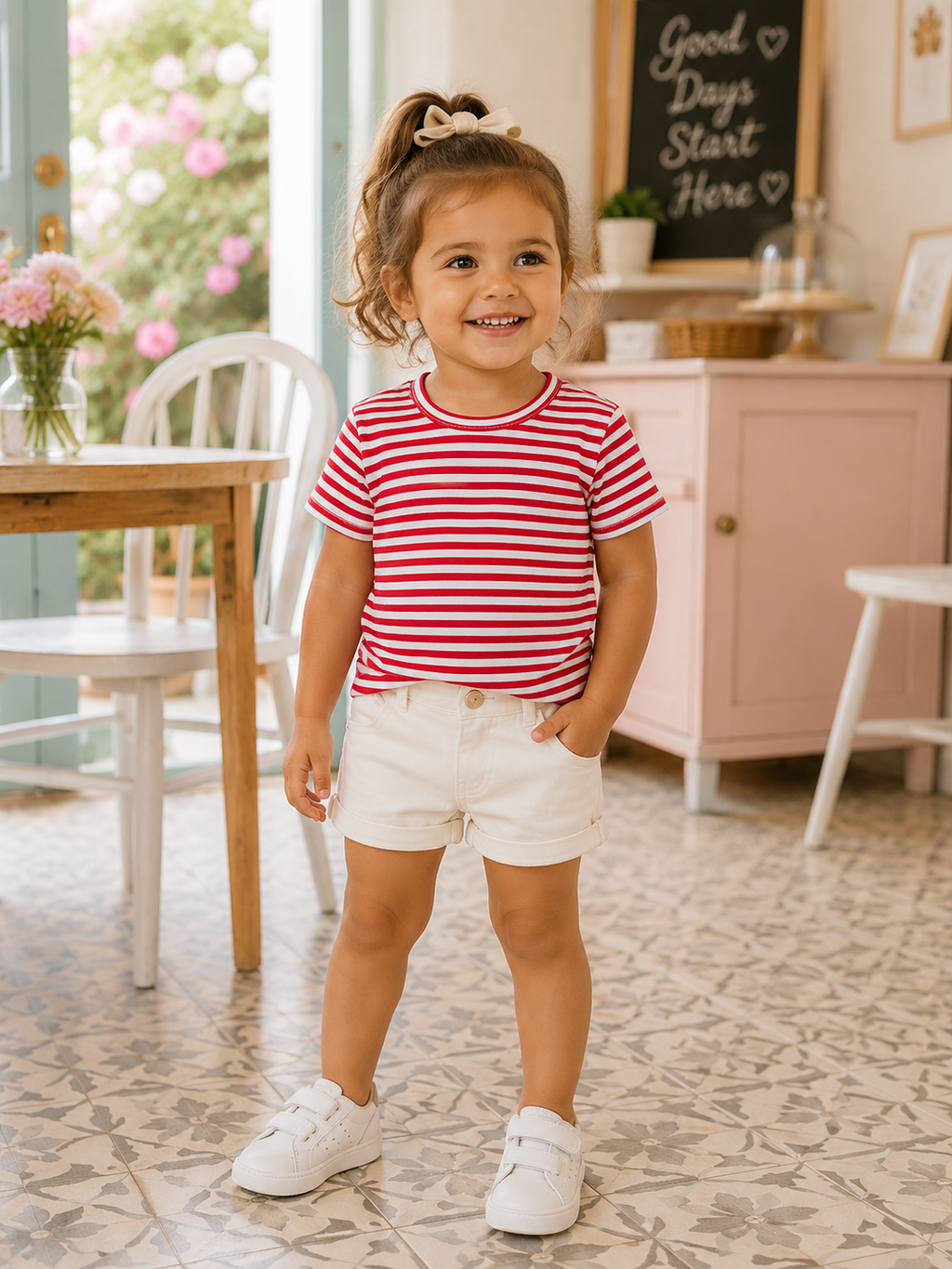 Red & White Striped Short-Sleeve T-Shirt