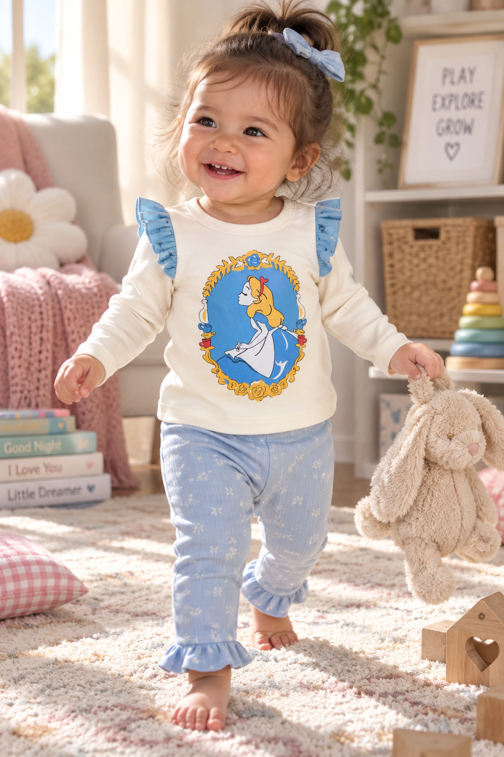Alice in Wonderland Ruffle Long-Sleeve Top