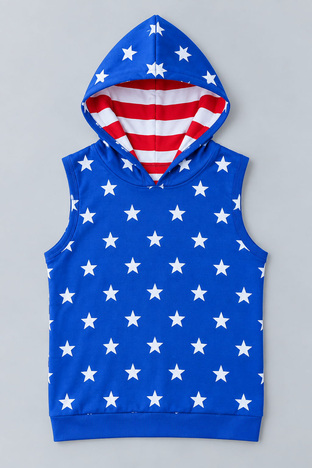 Baby Boys Blue Star Sleeveless Hooded Top