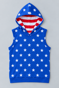 Baby Boys Blue Star Sleeveless Hooded Top
