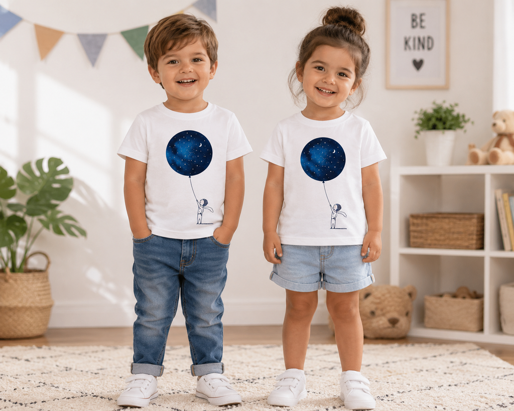 White Starry Night Balloon Top