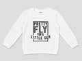 Shop this fun Pretty Fly for a Little Guy Boys’ Graphic Sweatshirt featuring a bold black graphic on a classic white long-sleeve crewneck. Perfect for everyday wear, playtime and casual outfits.