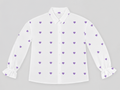 Lavender Heart Print Button-Up Blouse