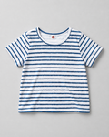 Shop this classic blue and white striped girls T-shirt in size 1-2 Years.  A versatile short-sleeve top that's perfect for everyday wear, playtime, outings, and easy casual outfits.