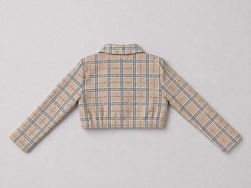 Shop this stylish beige plaid girls cropped blazer featuring a classic lapel collar, long sleeves, and button closure. A versatile jacket perfect for dressy outfits, special occasions, photos, and everyday style.