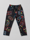 Shop these fun black girls leggings featuring colorful gaming controllers and video game-inspired graphics. A playful and comfortable full-length style perfect for everyday wear, playtime, lounging, and gaming fans.