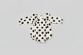 Baby girl black and white polka dot bubble romper featuring lace-trimmed ruffles, long sleeves, and a soft cotton muslin fabric. A timeless boutique outfit for everyday wear, family photos, and special occasions.