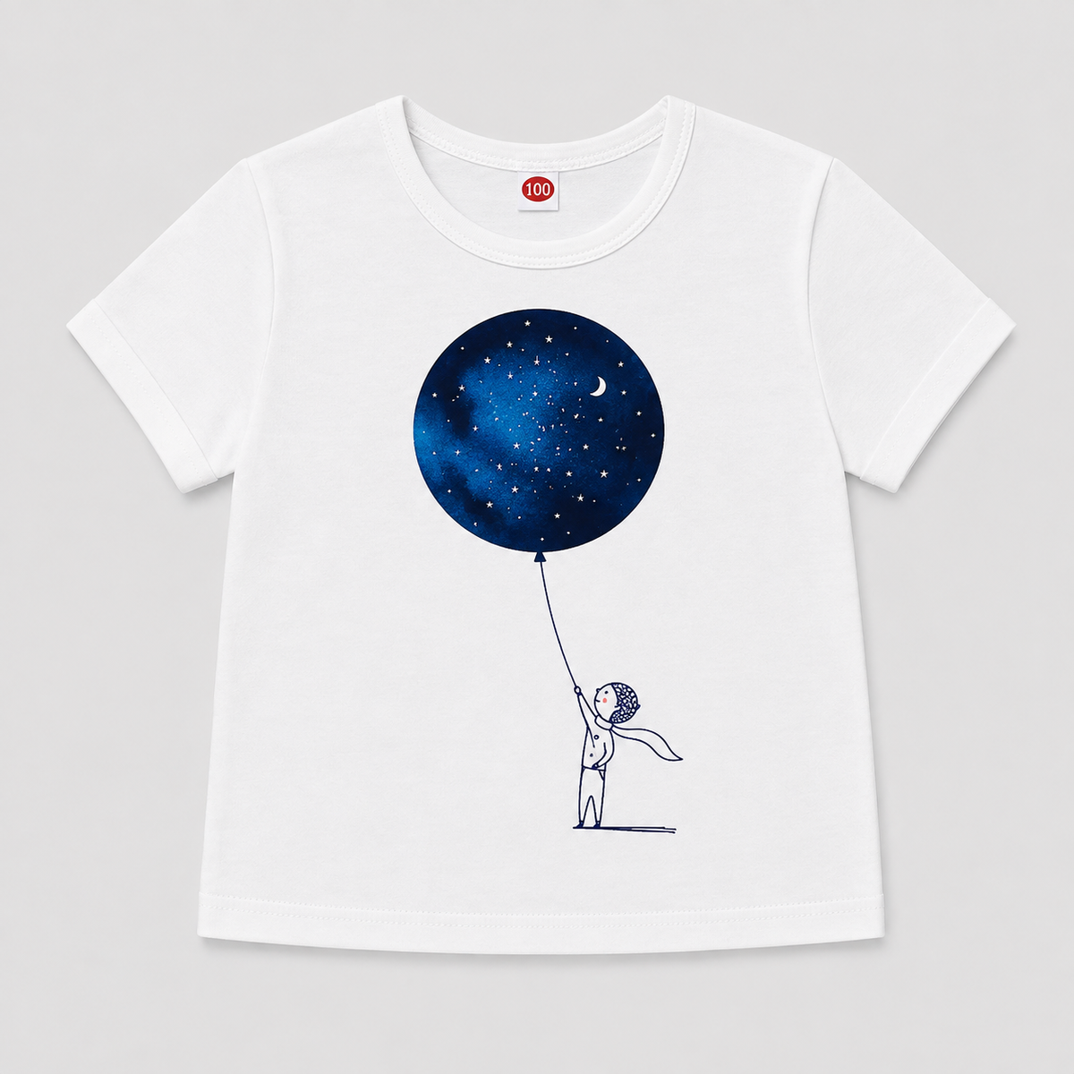 Shop the adorable White Starry Night Balloon Short Sleeve Top featuring a whimsical moon-and-stars graphic, short sleeves, and a comfortable everyday design for girls and boys.