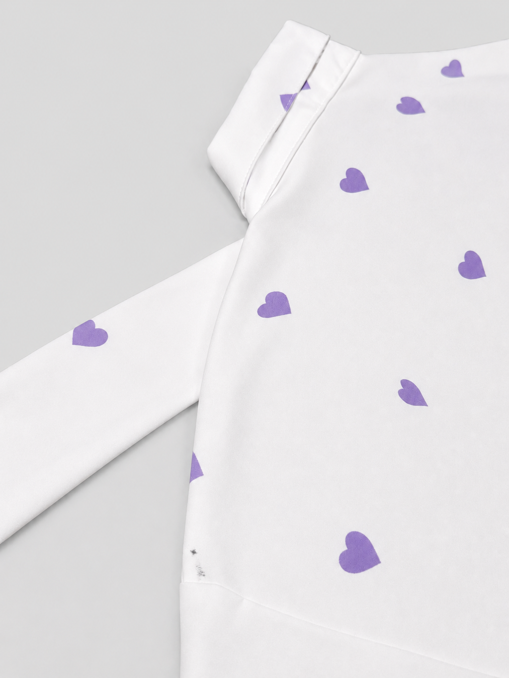 Lavender Heart Print Button-Up Blouse