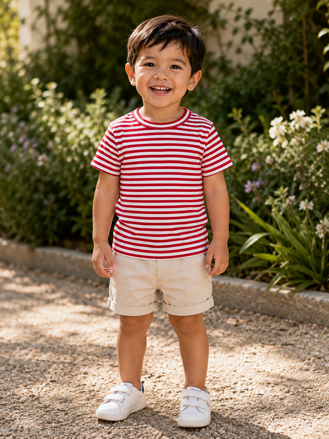 Red & White Striped Short-Sleeve T-Shirt