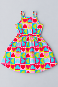 Colorful Heart Print Sundress