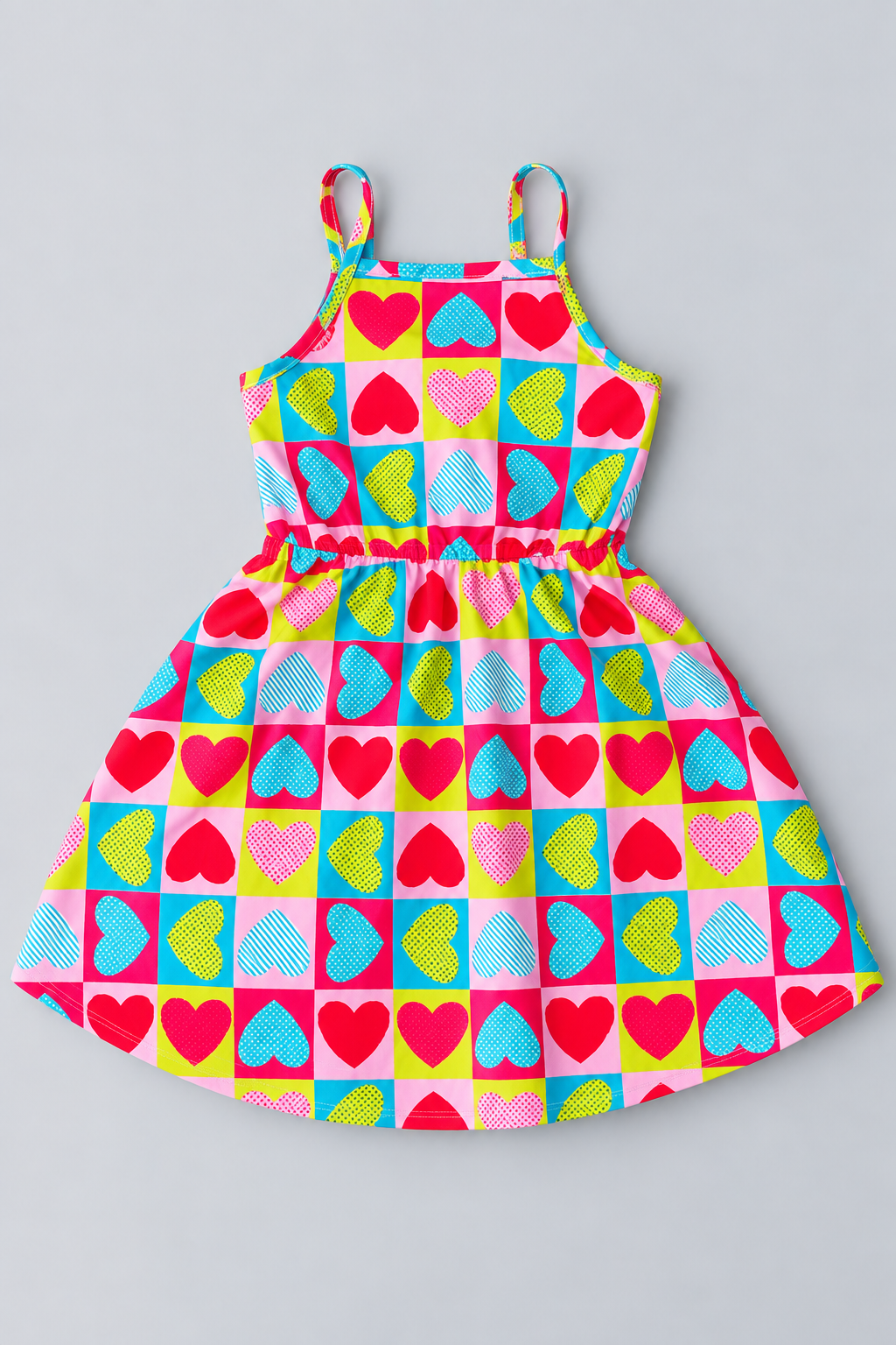 Colorful Heart Print Sundress